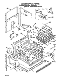 LOWER OVEN Diagram and Parts List for RM280PXAB1  Whirlpool Microwave Oven Combo