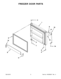 FREEZER DOOR PARTS Diagram and Parts List for WRT311SFYT01  Whirlpool Refrigerator