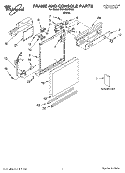 FRAME AND CONSOLE, LITERATURE Diagram and Parts List for DU840SWKX0  Whirlpool Dishwasher