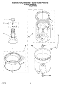 AGITATOR, BASKET AND TUB Diagram and Parts List for TAWX500LQ0  Estate Washer