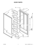 DOOR PARTS Diagram and Parts List for EV181NZTQ03  Whirlpool Freezer