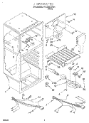 LINER Diagram and Parts List for RT14BKXGW01  Roper Refrigerator