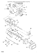 MOTOR AND ICE CONTAINER Diagram and Parts List for 6GD27DFXFS01  Whirlpool Refrigerator