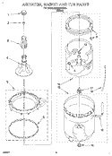 AGITATOR, BASKET AND TUB Diagram and Parts List for RAB3132DW0  Roper Washer