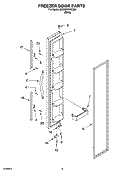 FREEZER DOOR PARTS Diagram and Parts List for 6ED2FHKXKQ03  Whirlpool Refrigerator