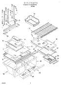 SHELF Diagram and Parts List for 7ET22DMXGW00  Whirlpool Refrigerator