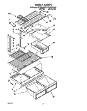 SHELF Diagram and Parts List for RT18BKXBL01  Roper Refrigerator