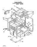 OVEN Diagram and Parts List for SF310PEYW1  Whirlpool Range