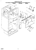 LINER Diagram and Parts List for KTRS25KAWH10  KitchenAid Refrigerator