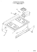 COOKTOP Diagram and Parts List for SF367PEYW7  Whirlpool Range