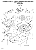 EVAPORATOR ICE CUTTER GRID AND WATER PARTS Diagram and Parts List for KUIA15NLHS6  KitchenAid Ice Maker