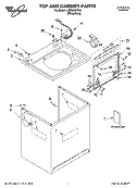 TOP AND CABINET PARTS Diagram and Parts List for LSB6500PW0  Whirlpool Washer