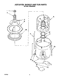 AGITATOR, BASKET, AND TUB Diagram and Parts List for TAWM200AN0  Estate Washer