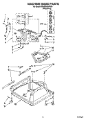 MACHINE BASE PARTS Diagram and Parts List for 7MLSQ9659PW0  Whirlpool Washer