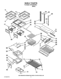 SHELF PARTS Diagram and Parts List for KFCO22EVBL3  KitchenAid Refrigerator