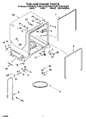 TUB AND FRAME PARTS Diagram and Parts List for KUDI01DLBS2  KitchenAid Dishwasher
