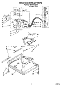 MACHINE BASE PARTS Diagram and Parts List for 2DLXR7244MQ1  Whirlpool Washer
