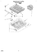 DISHRACK Diagram and Parts List for DU4000XB1  Whirlpool Dishwasher