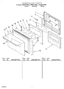 OVEN DOOR Diagram and Parts List for KEBS278BWH1  KitchenAid Wall Oven