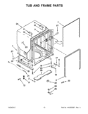 TUB AND FRAME PARTS Diagram and Parts List for KUDE20IXWH9  KitchenAid Dishwasher
