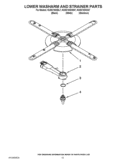 LOWER WASHARM AND STRAINER PARTS Diagram and Parts List for KUDC10IXBL7  KitchenAid Dishwasher