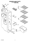FREEZER LINER PARTS Diagram and Parts List for 5ED2FHKXRL05  Whirlpool Refrigerator