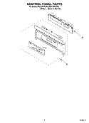 CONTROL PANEL PARTS Diagram and Parts List for RS610PXGW10  Whirlpool Range