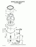 BASKET AND TUB PARTS Diagram and Parts List for 6AWTW5550XW0  Whirlpool Washer