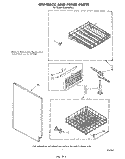 DISHRACK AND PANEL Diagram and Parts List for DU6000XR0  Whirlpool Dishwasher