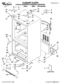 CABINET PARTS Diagram and Parts List for GX5FHDXTB00  Whirlpool Refrigerator