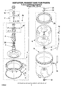 AGITATOR, BASKET AND TUB PARTS Diagram and Parts List for KAWS750LT3  KitchenAid Washer