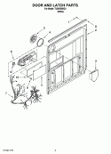 DOOR AND LATCH PARTS Diagram and Parts List for TUD8700SQ1  Estate Dishwasher