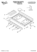 COOKTOP PARTS Diagram and Parts List for VSF303PEKQ4  Whirlpool Range