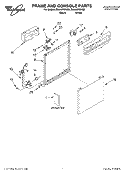 FRAME AND CONSOLE, LITERATURE Diagram and Parts List for DU948PWKB0  Whirlpool Dishwasher