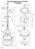 AGITATOR, BASKET AND TUB PARTS Diagram and Parts List for LSR8444LQ1  Whirlpool Washer
