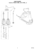 Part Location Diagram of WPW10490648 Whirlpool Mixer Beaters
