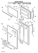 DOOR PARTS Diagram and Parts List for ET1LFKXKQ08  Whirlpool Refrigerator