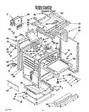 OVEN Diagram and Parts List for SF367PEYQ2  Whirlpool Range