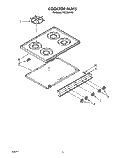 COOKTOP Diagram and Parts List for FGC355VL2  Whirlpool Range