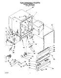 TUB ASSEMBLY Diagram and Parts List for DU925QWDQ3  Whirlpool Dishwasher