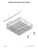 UPPER RACK AND TRACK PARTS Diagram and Parts List for WDF310PAAD2  Whirlpool Dishwasher