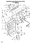 CONTROLS AND REAR PANEL PARTS Diagram and Parts List for LSB6200PQ1  Whirlpool Washer