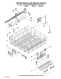 UPPER RACK AND TRACK PARTS Diagram and Parts List for KUDE48FXBL4  KitchenAid Dishwasher