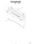 BACKGUARD Diagram and Parts List for FGP305HW0  Roper Range
