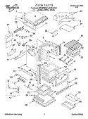 OVEN Diagram and Parts List for SB160PEDQ1  Whirlpool Wall Oven