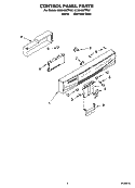 CONTROL PANEL PARTS Diagram and Parts List for GU2548XTPQ7  Whirlpool Dishwasher