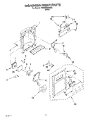 DISPENSER FRONT PARTS Diagram and Parts List for 7ED5GHGXMQ00  Whirlpool Refrigerator