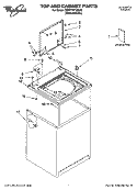 TOP AND CABINET PARTS Diagram and Parts List for 7MWT74710SM0  Whirlpool Washer