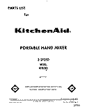 SECTION Diagram and Parts List for KHM3WH  KitchenAid Mixer