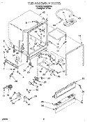 TUB ASSEMBLY, LIT\OPTIONAL Diagram and Parts List for DU8450XB0  Whirlpool Dishwasher